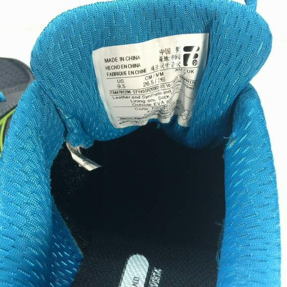 FILA Hyper Split Coolmax Lightweight Womens Running Shoe Grey Lime Blue 9.5 - Picture 6 of 8